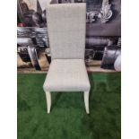 Tall Back Dinign Chair Grey High Back Side Chair With Grey Upholstery With White Wash Legs W 450mm X