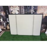 Wall Mounted Headboard Panel Cream Grey Leather 150 X 100cm (ST36)