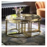 Moresco Coffee Table Gold 950x950x450mm Modern And Eye Catching This Range Features A Unique Nesting