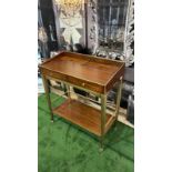Starbay Walnut and Bronze Mobile Two Drawer Desk With Leather Strap W 800mm D 400mm H 900mm SR73 (5)