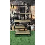 Open Front Display Unit Black Metal And Bronze Coloured Metal Shelves W 800mm D 300mm H 1650mm SR170