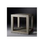 Cela Green Shagreen Square Side Table Crafted Of Shagreen-Embossed Leather With The Texture