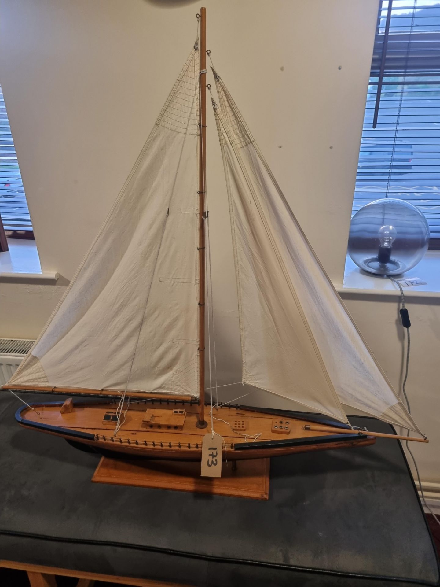 Wooden Model Of A Sailing Boat W 1100mm D 160mm H 1100mm
