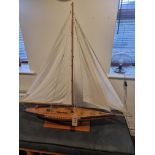 Wooden Model Of A Sailing Boat W 1100mm D 160mm H 1100mm