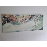 Ikea 'Pjatteryd' Gustav Klimt Abstract Wall Art In Wooden Frame 1400mm X 570mm