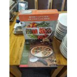 Bambo Lazy Susan With 4 Porcelain Dishes New In Box Kitchen Craft 12" Pizza Stone With Cutter New In