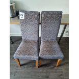 A Pair Of Blue Patterned High Back Chair With Pine Legs W 440mm D 390mm H 990mm
