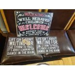Wooden 'Well Behaved Children Welcome Naughty Ones Will Be Made Into Pies â€˜wall Art/Sign 410mm X
