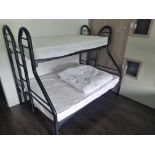 A Family Triple Bunk Bed In Black With Double At Bottom And Single On Top W 1350mm L 1900mm H