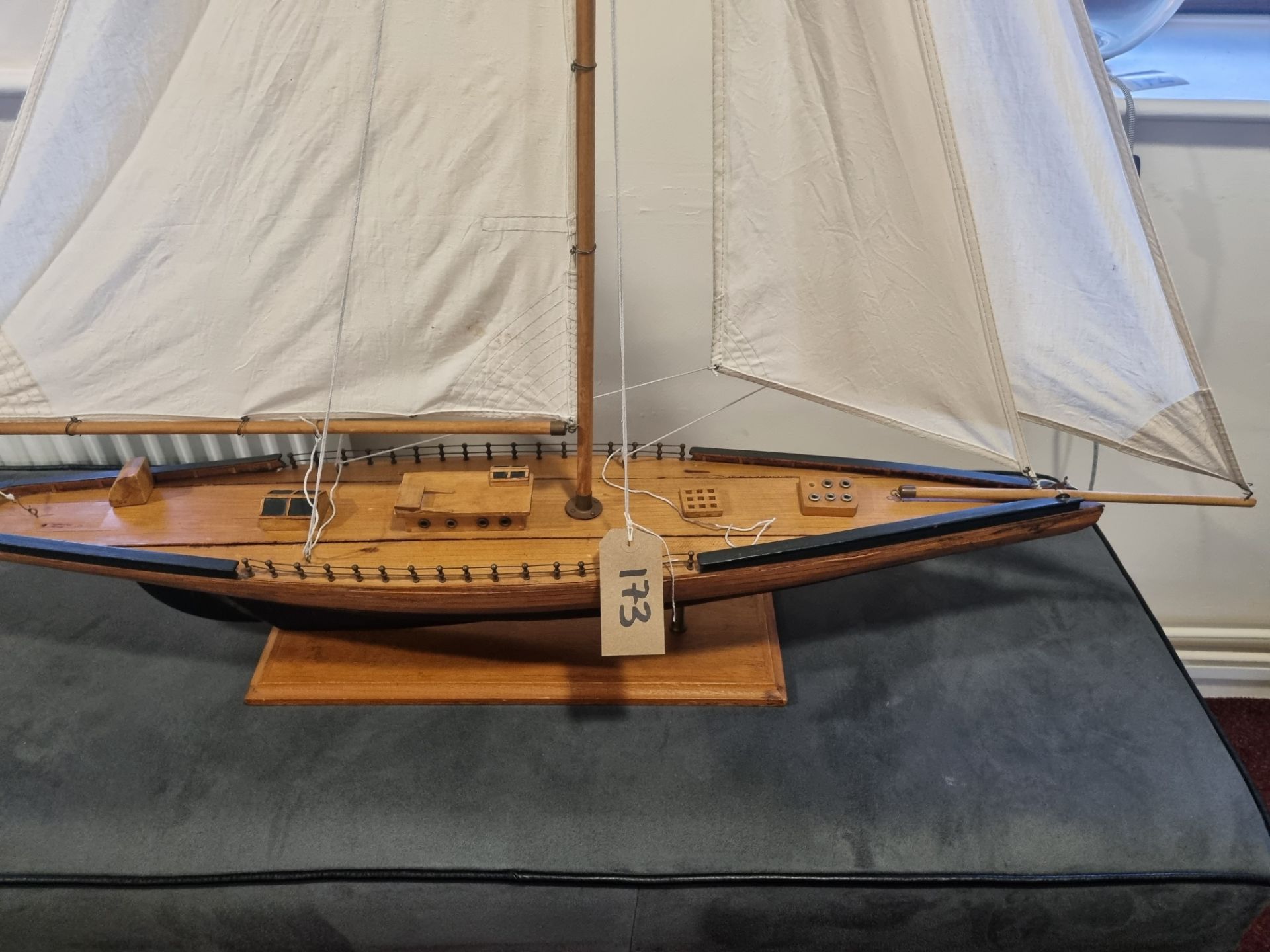 Wooden Model Of A Sailing Boat W 1100mm D 160mm H 1100mm - Image 3 of 3