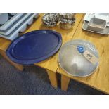 3 x Plastic Serving Trays and 2 x Fly Covers