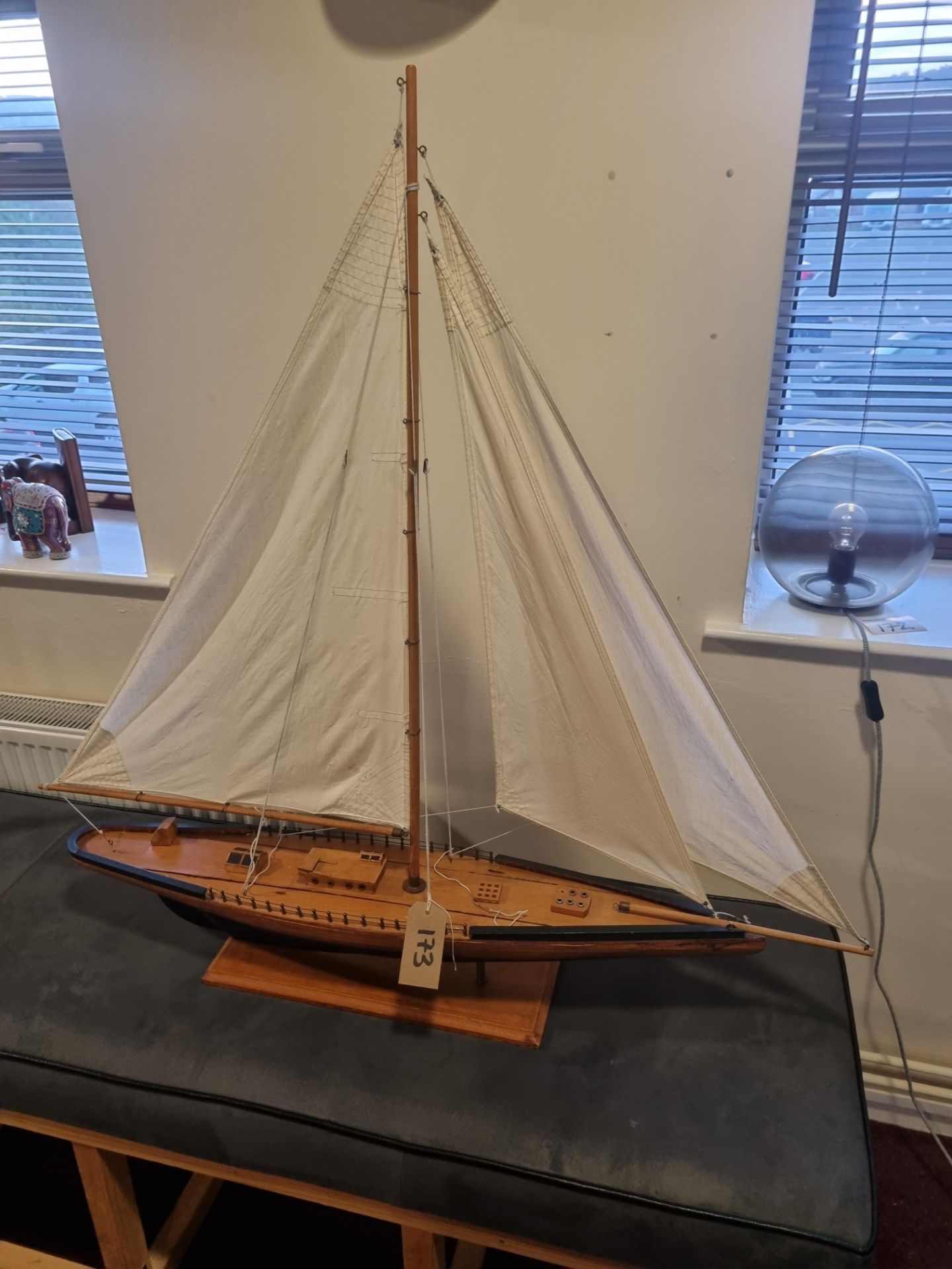 Wooden Model Of A Sailing Boat W 1100mm D 160mm H 1100mm - Image 2 of 3