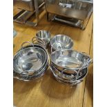 10 x Stainless Steel Curry Bowls and 8 X Stainless Steel Side Dishes In Various Sizes