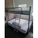 A Family Triple Bunk Bed In Silver With Double At Bottom And Single On Top W 1350mm L 1900mm H