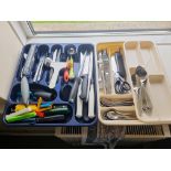 A Large Quantity Of Kitchen Utensils Baking Trays Chopping Boards Styick Blender Hand Mi X Er And