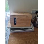 Stainless Steel Kettle and Toaster Wooden Breadbin and Trays