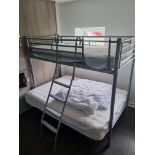 A Jay-Be Family Triple Bunk Bed In Silver With Double At Bottom And Single On Top W 1350mm L