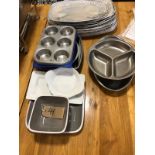 Various Serving Platters Roasting Tins Muffin Tray Foil Serving Trays And Porcelain Cookware