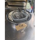 3 x Stainless Steel Sieves and 1 x Stainless Steel Colander