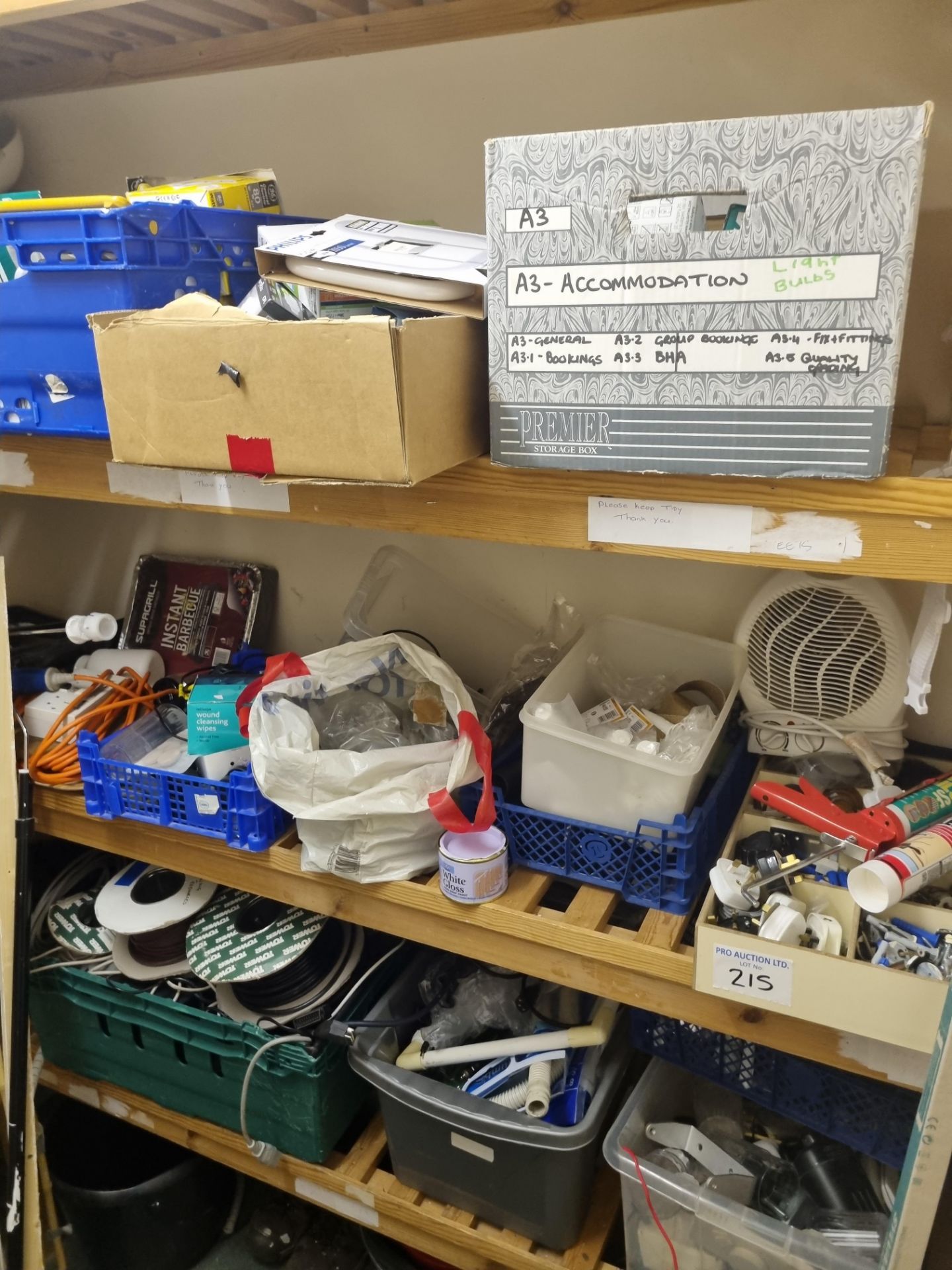 A Large Quantity Of Electrical Spares Including Cabling Light Bulbs And Fittings