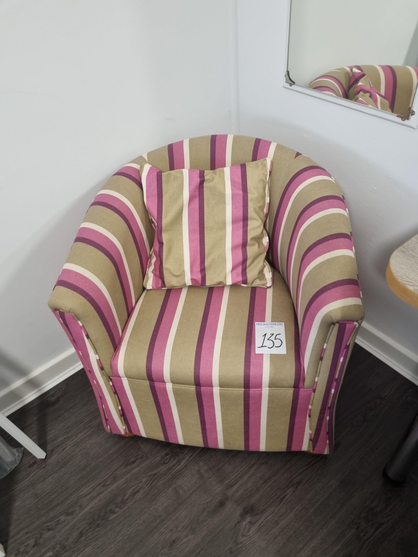 Striped Upholstered Tub Chair W 700mm D 500mm H 730mm