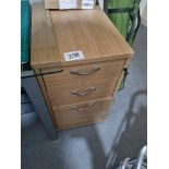 A Three Drawer Wooden Filing Cabinet With Key W 420mm D 600mm H 720mm