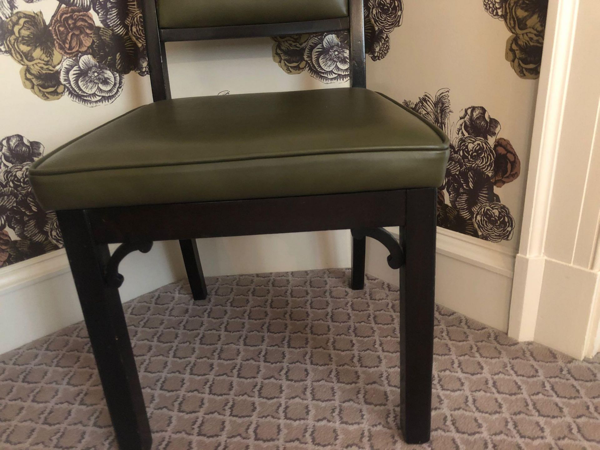 A Leather Side Chair With Green Pad And Back Rest 48 x 48 x 85cm (Room 220) - Image 2 of 2