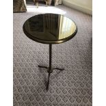 Mirrored Top Gueridon Aged Brass Frame 32 x 60cm (Room 206/7)