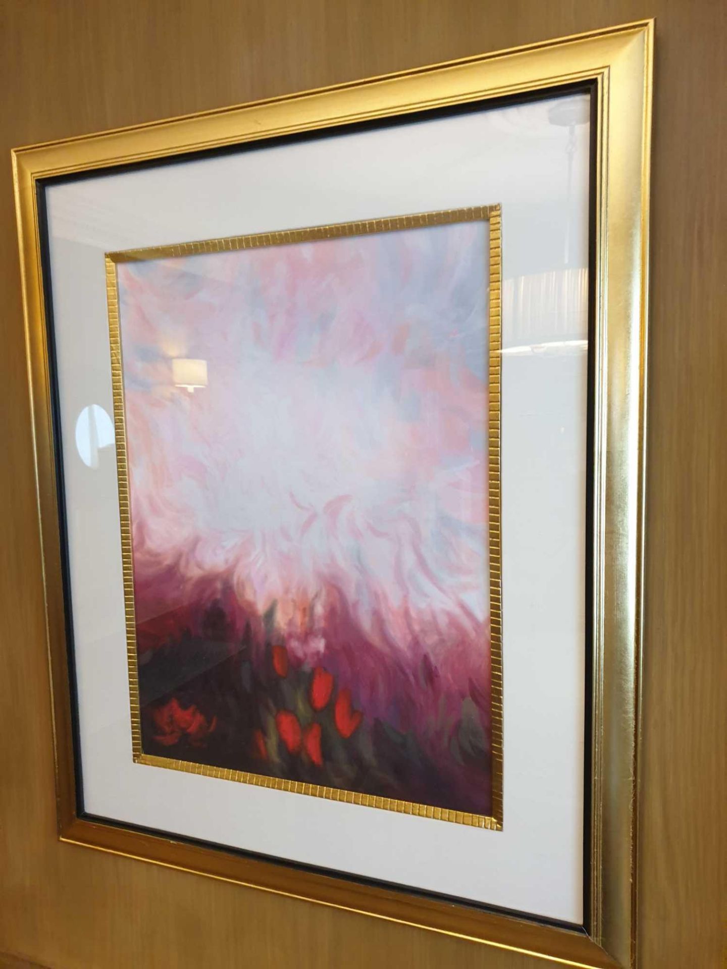 Abstract Lithograph Flame Clouds Framed 71 x 86cm (Room 111) - Bild 2 aus 2