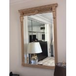 Regency Style Giltwood Pier Mirror Flanked By Spirally-Turned Half Pilasters The Frieze With Swag
