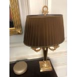 Laudarte Aretusa Twin Arm Table Lamp Bronze Lost-Wax Casting Antique Gilt Bronze Base And Column And