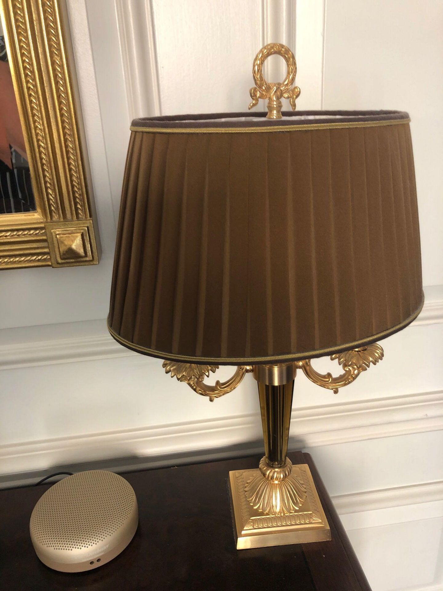 Laudarte Aretusa Twin Arm Table Lamp Bronze Lost-Wax Casting Antique Gilt Bronze Base And Column And