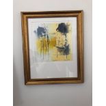 Heidi Koenig (German B1964 - ) Monotype Print Titled Tranquillity Signed And Framed 58 x 59cm (