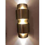 2 x LED Antique Brass 2 Light Indoor Wall Light Antique Brass 30CM (Room 232)