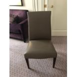 A Leather Tall Back Side Chair With Stud Pin Detail In Grey Brown 47 x 67 x 100cm (Room 232)