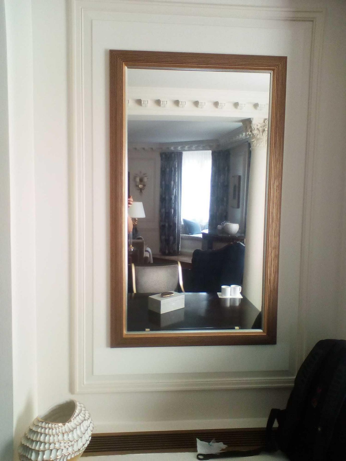 A Wood Framed Rectangular Accent Mirror 110 x 66cm (Room 102)