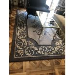 Custom Made Luxury Rug In Blue Grey And Cream Hand Tufted Area Rug Wool / Botanical Silk Made In