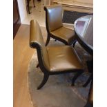A Set Of 6 x Scroll Back Leather Side Chair Legs And Frame In Solid Oak, With A Stained Finish