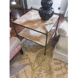 A Marble And Bronze Two Tier Side Table On Cast Frame 70 x 70 x 65cm (Room 106 107)