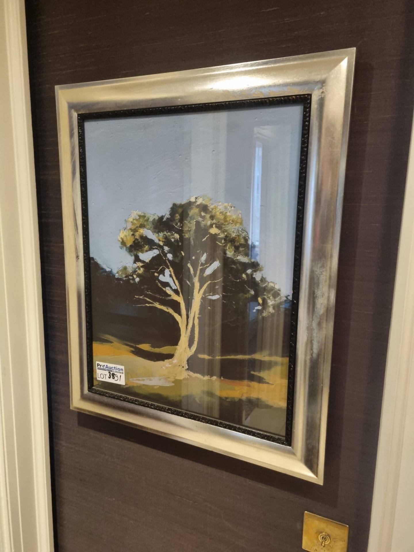 Landscape Lithograph Print Framed Depicting A Tree 62 x 76cm (Room 129)