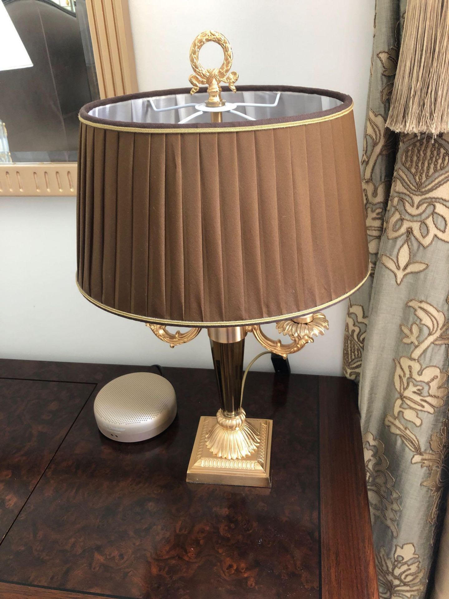 Laudarte Aretusa Twin Arm Table Lamp Bronze Lost-Wax Casting Antique Gilt Bronze Base And Column And