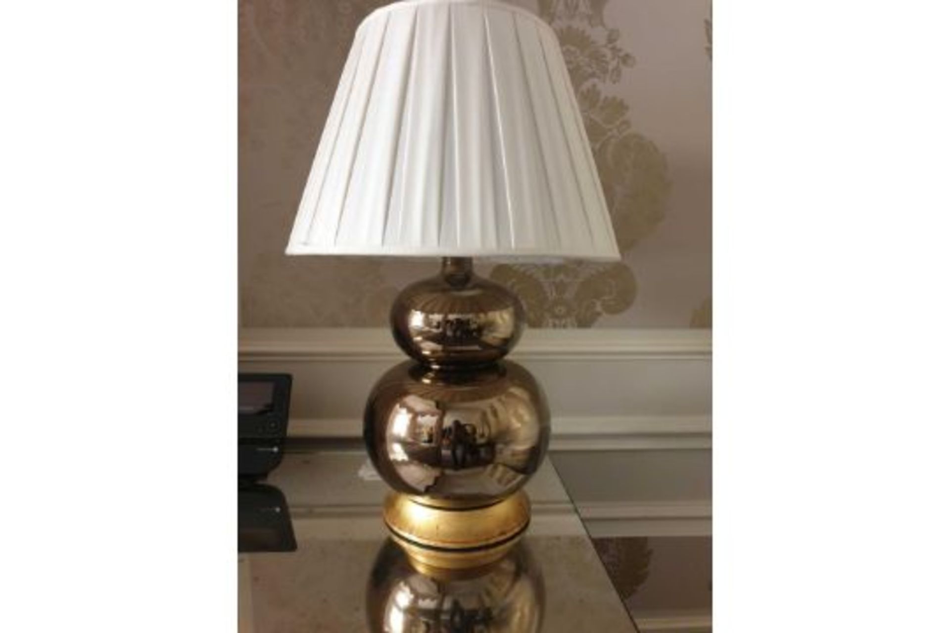 A Pair Of Heathfield And Co Gourd Textured Ceramic Table Lamps 70cm ( Room 121)