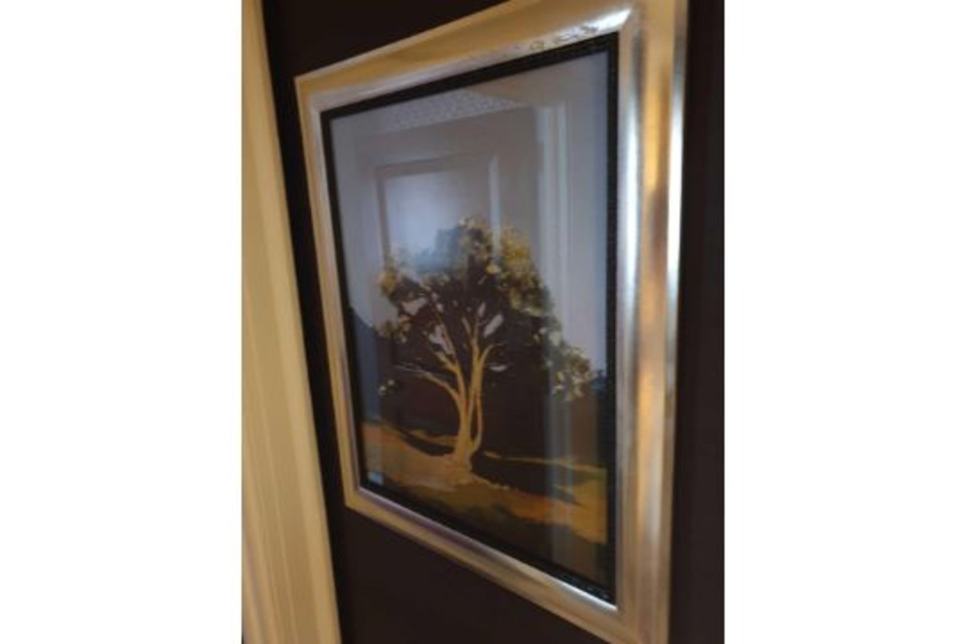 Landscape Lithograph Print Framed Depicting A Tree 62 x 76cm (Room 127)