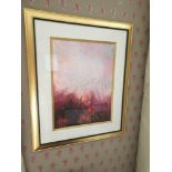 Abstract Lithograph Flame Clouds Framed 71 x 86cm (Room 137)