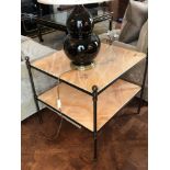 A Marble And Bronze Two Tier Side Table On Cast Frame 70 x 70 x 65cm (Room 206/7)