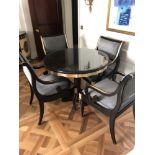 Regency Style Circular Dining Table 100 x 77cm Complete With A Set Of 4 x Dining Chairs Classic