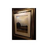 Lithograph Print Park Scene With 5 Figures Framed 80 x 60cm (Room 126)
