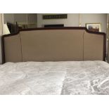 Headboard, Handcrafted With Nail Trim And Padded Textured Woven Upholstery (Room 236)