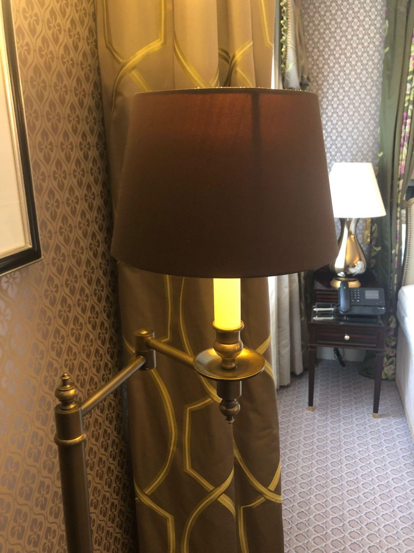 Library Floor Lamp Finished In English Bronze Swing Arm Function With Shade 156cm (Room 229) - Image 2 of 2