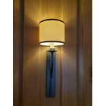 A Set Of 4 x Dernier And Hamlyn Single Arm Wall Sconces With Cream And Black Linen Shade (Room 111)